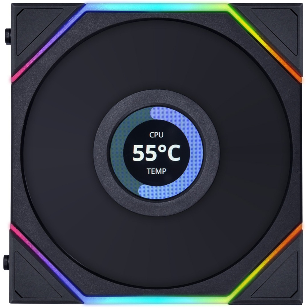 Lian Li UNI FAN TL120 LCD 120mm RGB - Triple Pack With Controller
