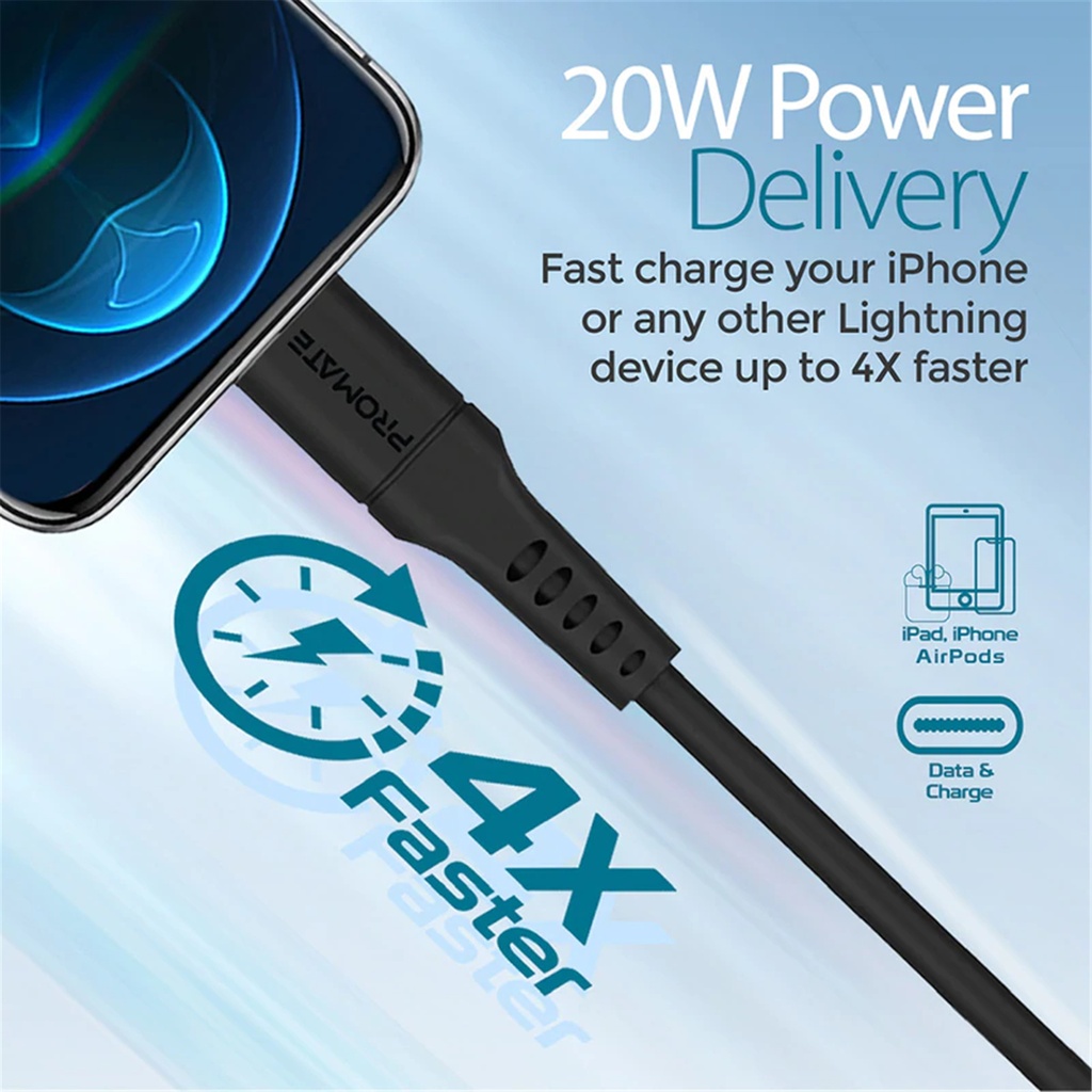 UNITEK USB-A to Lightning 1.2M 20W Cable