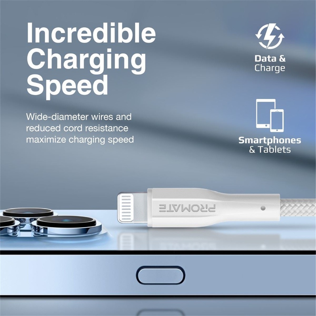 UNITEK USB-A to Lightning 1.2M 20W Cable - White