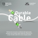 PROMATE USB-C to C 1.2M 60W Cable - Transparent End White