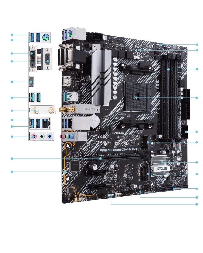 ASUS PRIME B550M-A WIFI II Motherboard AM4