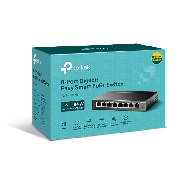 TP-Link TL-SG108PE 8-Port Gigabit Easy Smart PoE+ Switch