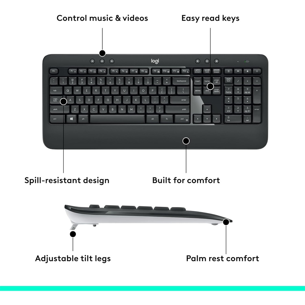 Logitech MK540 Advanced Wireless Keyboard and Mouse Combo