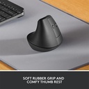Logitech Lift Ergonomic Wireless Mouse - Graphite