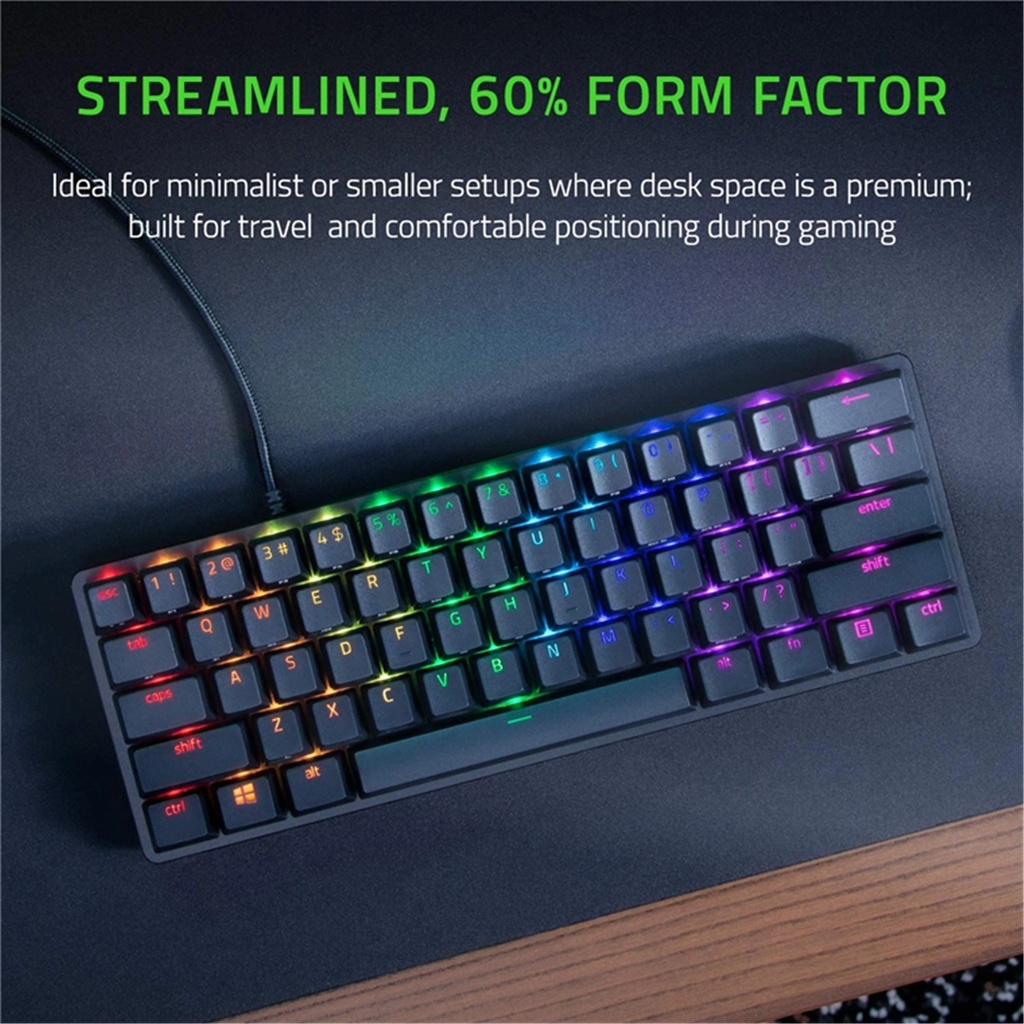 RAZER HUNTSMAN MINI 60% Optical Gaming Keyboard CLICKY PURPLE SWITCH
