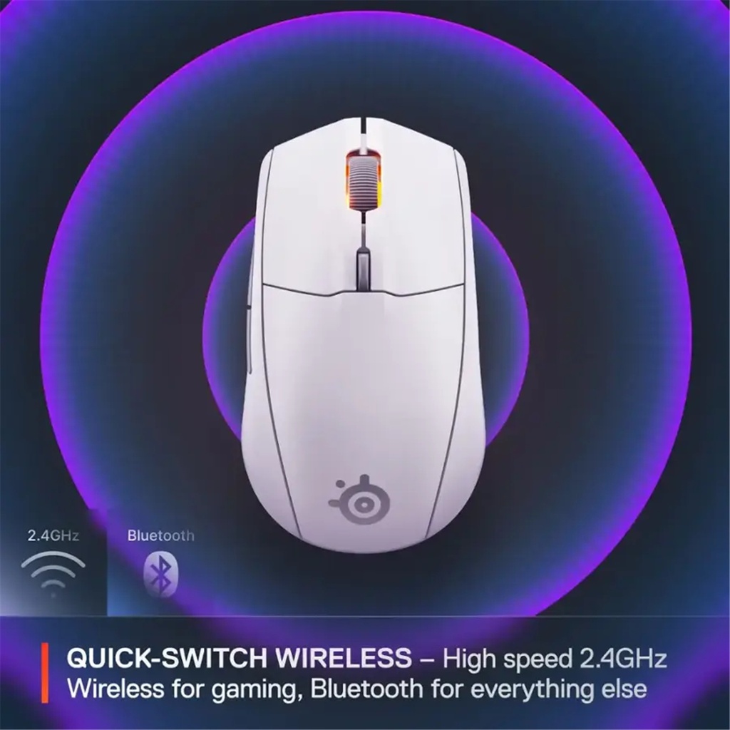 Steelseries Rival 3 Gen 2 Wireless Optical Gaming Mouse - White