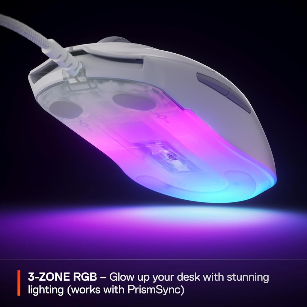 Steelseries Rival 3 Wired Gen 2 Optical Gaming Mouse - White