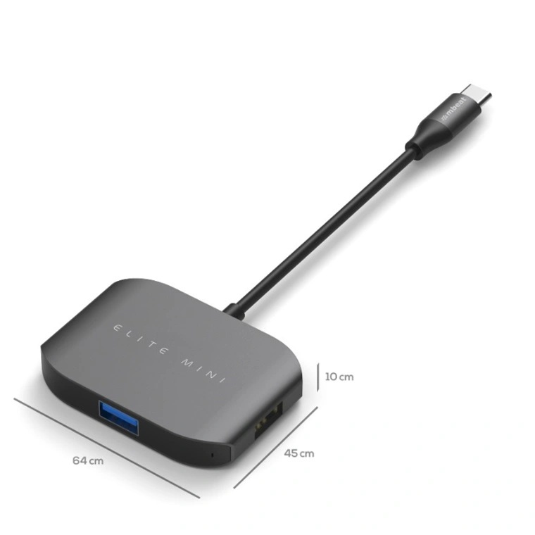 mbeat MB-UC27-HDM USB-C Multi-Port Adapter - One Each of HDMI, USB 3.0 and USB 2.0 Ports (Space Grey, Aluminium