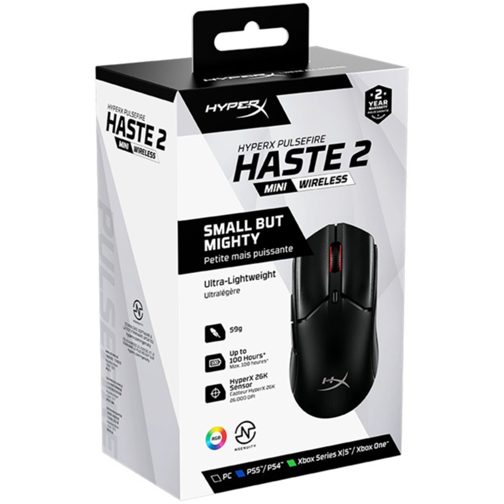 HYPERX PULSEFIRE HASTE 2 MINI WIRELESS GAMING MOUSE BLACK