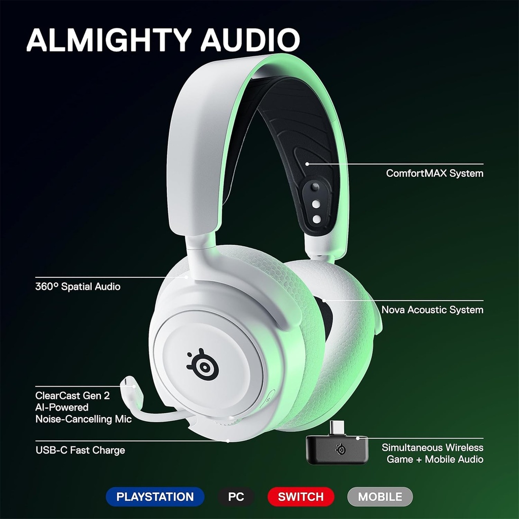 SteelSeries Arctis Nova 7X Wireless Gaming Headset - White