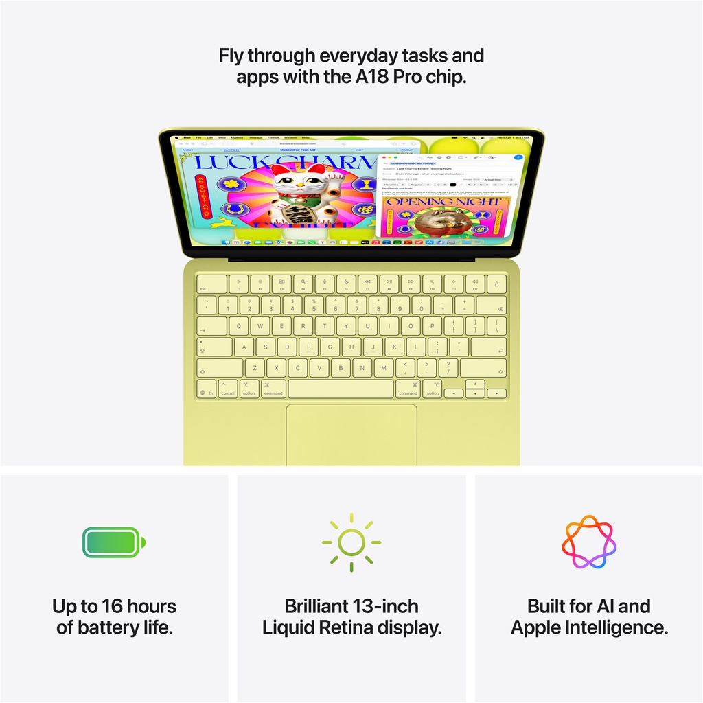 Apple MacBook Neo | 13" | 6 Core CPU | 5 Core GPU | 16 Core Neural Engine | 8GB Memory | 256GB SSD | Citrus