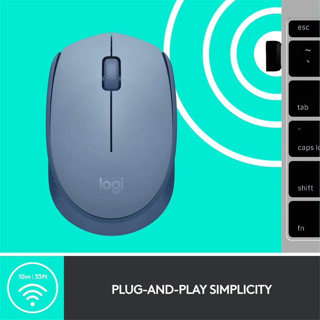 Logitech M171 Wireless Mouse - Blue Grey