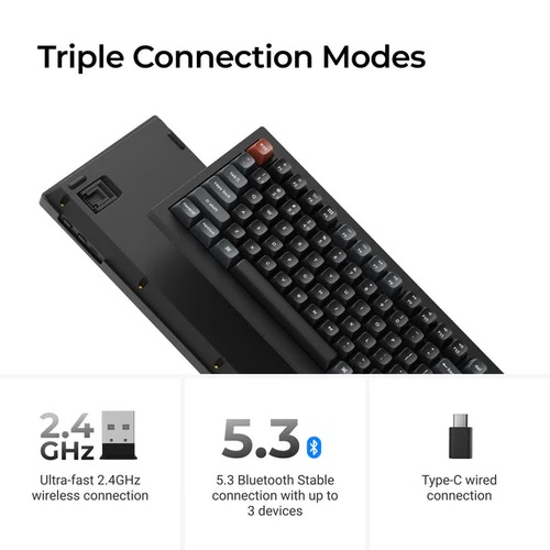 Keychron V1 Ultra 8K Wireless Silk POM Switch RED Custom Mechanical Keyboard