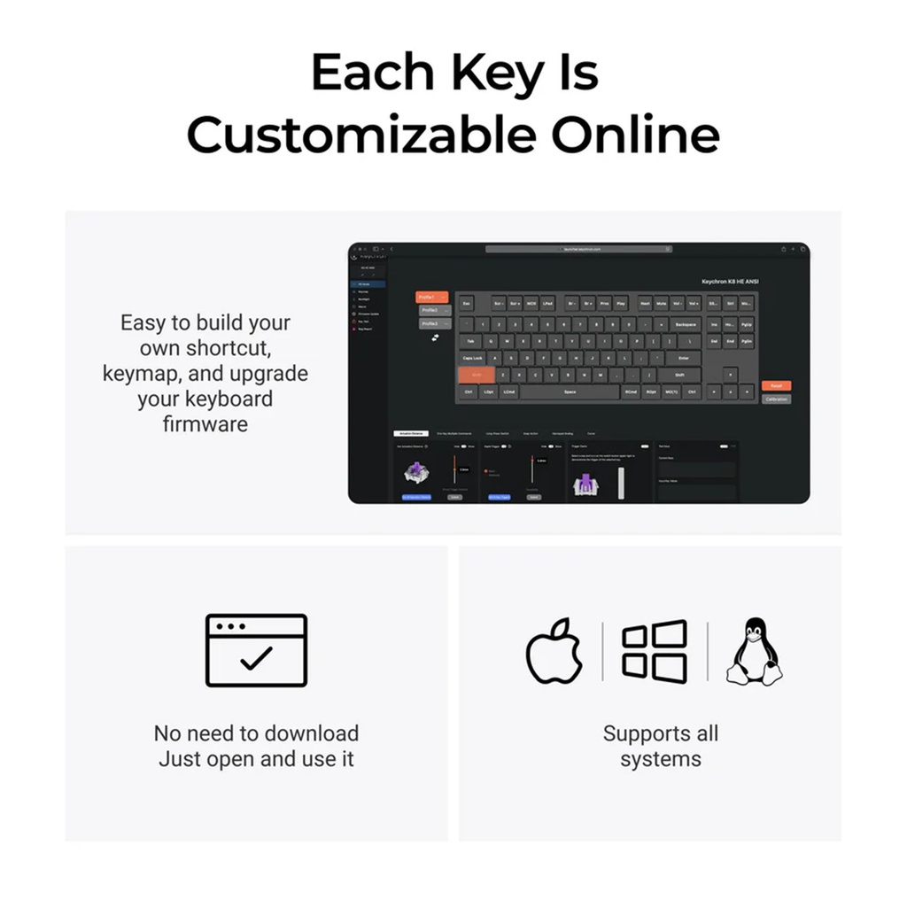 Keychron K4 HE Wireless Magnetic Switch Special Edition White Gateron Double-Rail Magnetic Nebula Switch Custom Keyboard (copy)