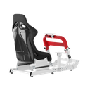Robust Sim Racing Cockpit with Gear Shift Mount & Seat White/Red