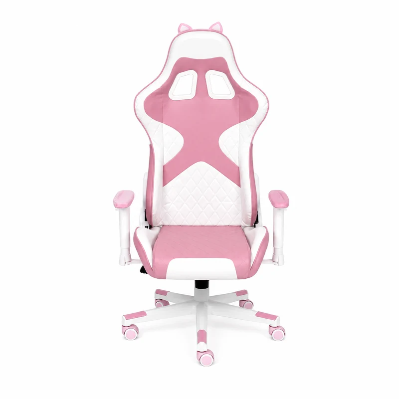 Playmax Studio Cat Gaming Chair White/Pink With Cushion