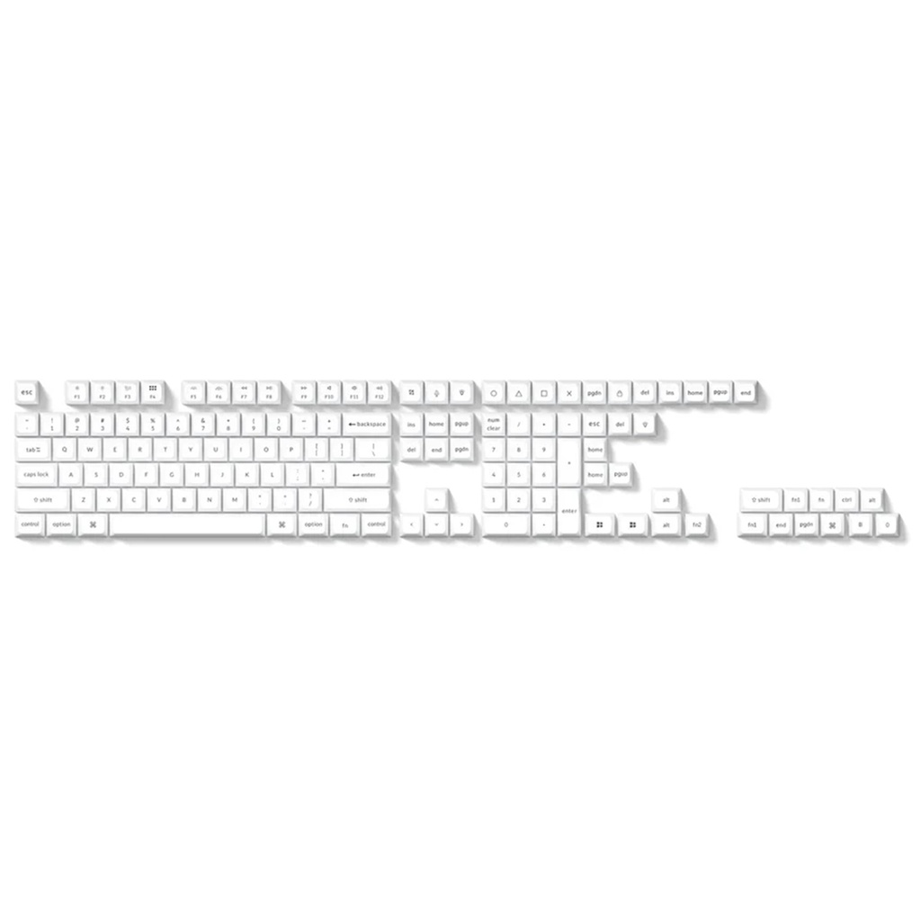 Keychron Double Shot OSA PBT Keycap Full Keycap Set - Black lettering on White Keys