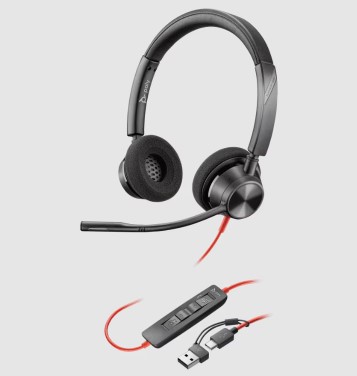 Poly Blackwire 3320 Stereo USB-C Teams Certified (includes C-A Adapter)