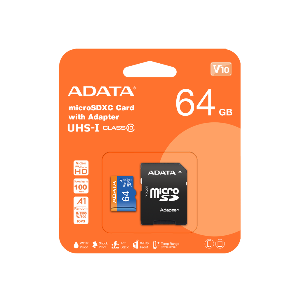 Adata 64GB microSDXC with Adapter UHS-I Class 10