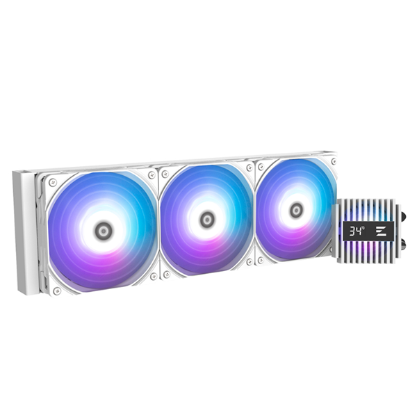 Zalman ALPHA2 A36 ARGB 360mm Liquid Cooler Live CPU Temp Display - White