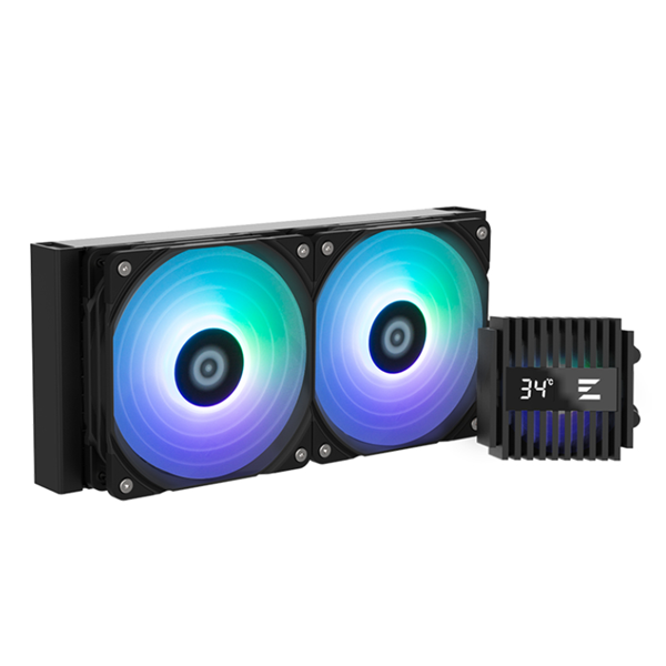 Zalman ALPHA2 A24 ARGB 240mm Liquid Cooler Live CPU Temp Display - Black