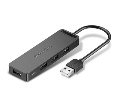 Vention 5-in-1 USB 2.0 Hub With Power Delivery 0.15M Black
