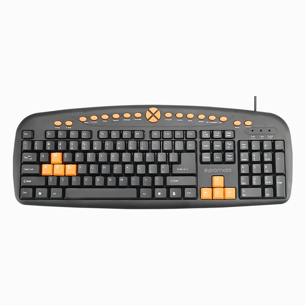 Promate Sleek Ergo Multimedia Wired Keyboard