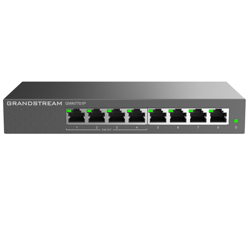 Grandstream GWN7701P 8 Port Gigabit Unmanaged Ethernet Switch with 4 Ports PoE
