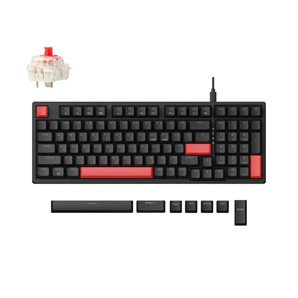 Keychron Lemokey X5 QMK Red Backlight Red Switch Wired Mechanical Keyboard