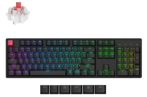Keychron K10 QMK Wireless RGB Backlight Aluminum Frame Keychron Superswitch Red (Hot-Swappable) Mechanical Keyboard