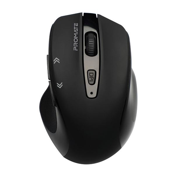 PROMATE EZGrip Ergonomic Wireless Mouse with Quick Forward/Back - BLACK