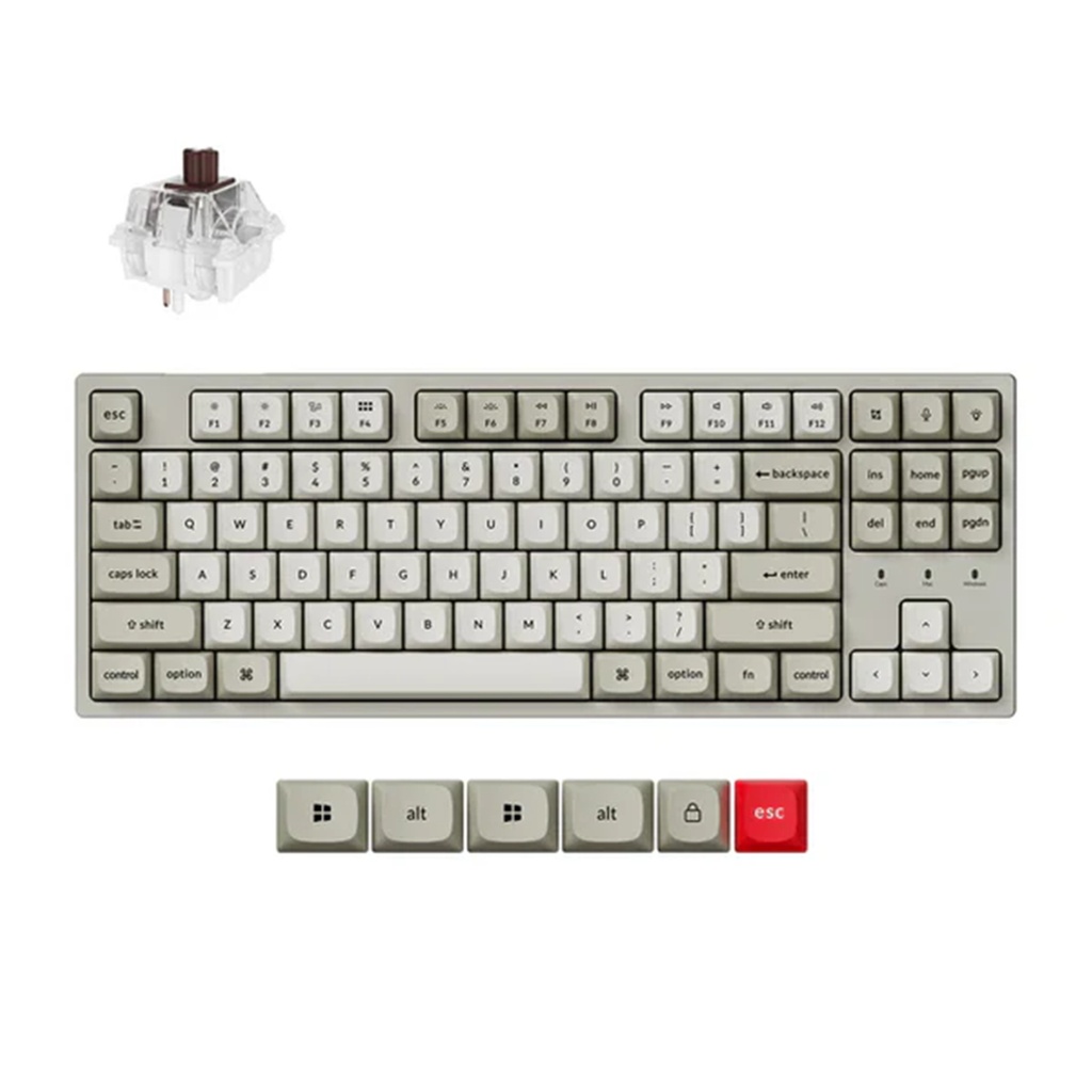 Keychron C1 Pro 8K QMK Wired RGB Backlight (Hot-Swappable) Keychron Super BROWN Switch Custom Mechanical Keyboard
