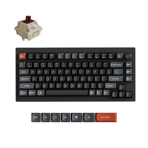 Keychron V1 Ultra 8K Wireless Silk POM Switch BROWN Custom Mechanical Keyboard