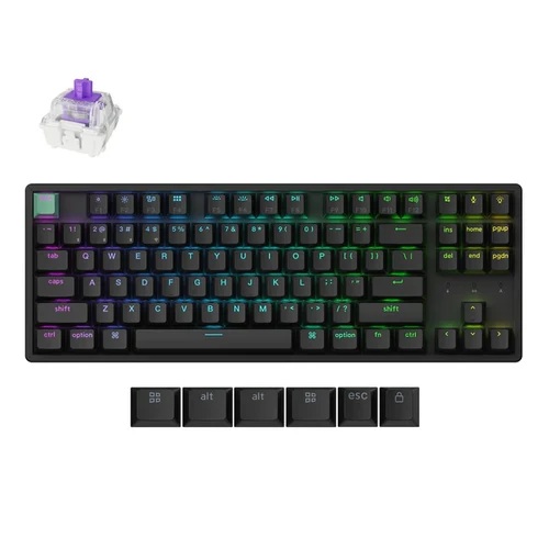 Keychron K8 HE Wireless Black Gateron Double-Rail Magnetic Nebula Switch Keyboard - Std Ed