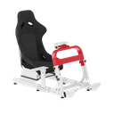 Lumi Robust Sim Racing Cockpit with Gear Shift Mount & Seat White/Red
