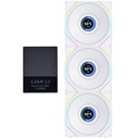 Lian Li UNI FAN TL120 LCD 120mm RGB - Triple Pack With Controller - White