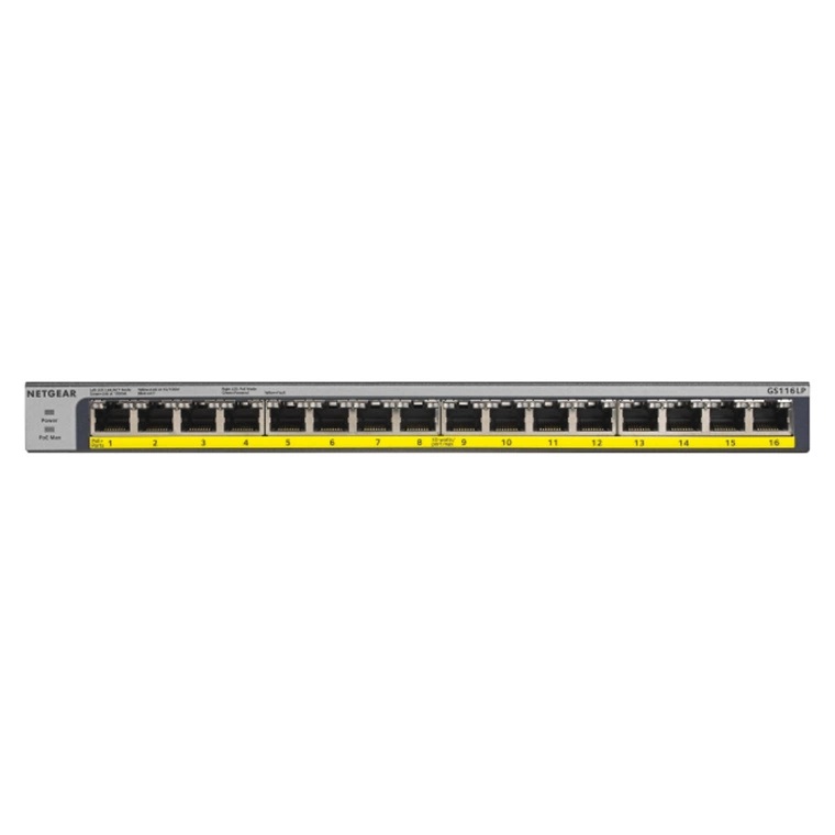 Netgear ProSafe 16-Port Gigabit Ethernet Switch PoE+ GS116LP