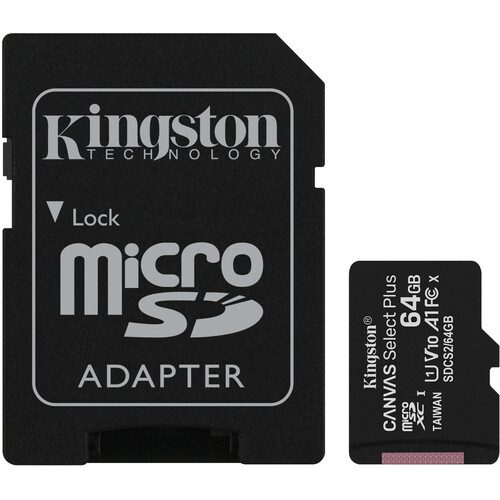 [SDCS2/64GB] Kingston 64GB microSDHX Canvas Select Plus CL10 UHS-I Card + SD Adapter