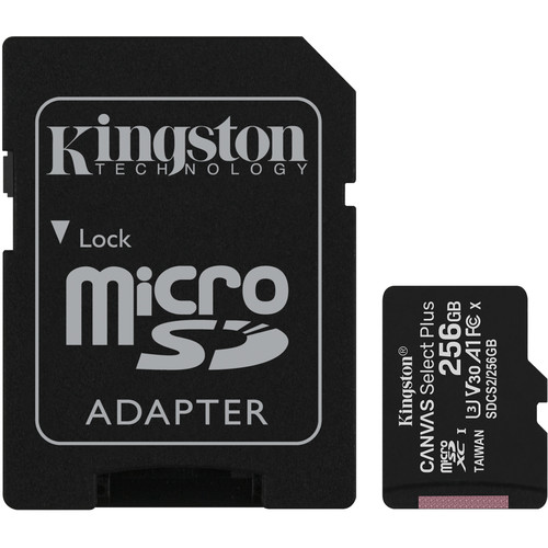 [SDCS2/256GB] Kingston 256GB microSDHX Canvas Select Plus CL10 UHS-I Card + SD Adapter