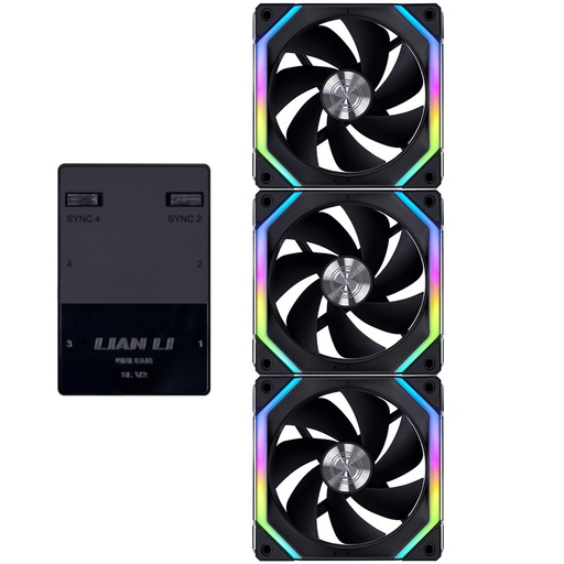 Lian Li UNI FAN SL120 V2 RGB 120mm - Triple Pack With Controller