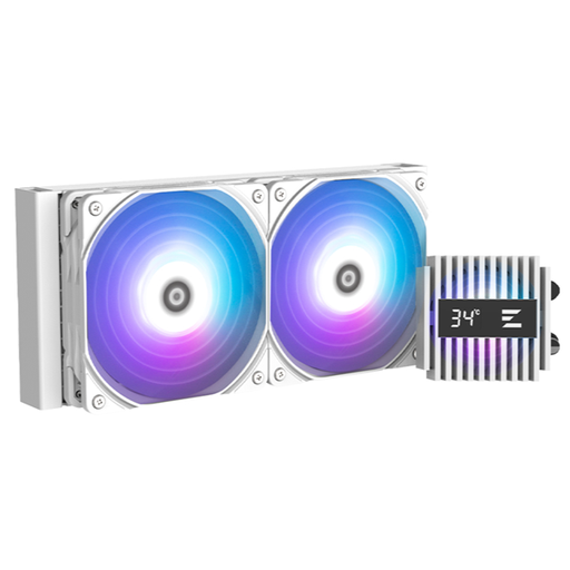 [CQ9163W] Zalman ALPHA2 A24 ARGB 240mm Liquid Cooler Live CPU Temp Display - White