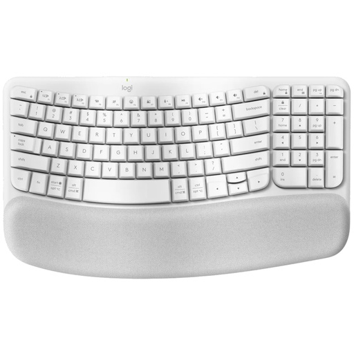 [920-012282] Logitech Wave Keys ERGO Wireless Keyboard - White