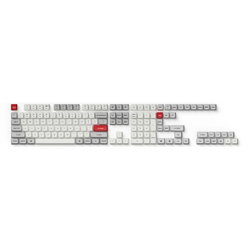 [KEYC-PBT-47] Keychron Double Shot KSA PBT Keycap Full Keycap Set - Light Gray and White