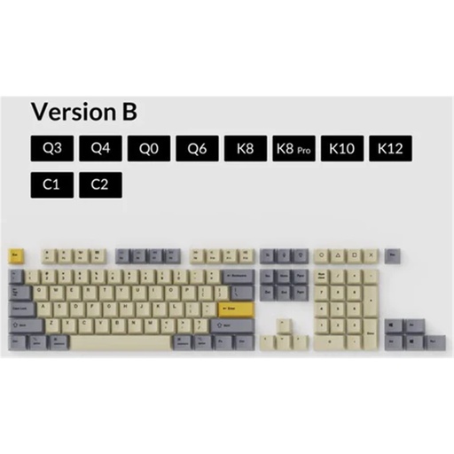 [KEYC-PBT-34] Keychron Q3&Q6&K8&K8Pro&K10&K12 OEM Dye-Sub PBT Keycap Set - Wheat Grey