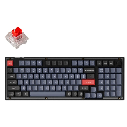 [KEYC-V5-C1] Keychron V5-C1 96% Layout 100 Key Frosted Black Red Switch RGB Hot-Swap Wired Keyboard