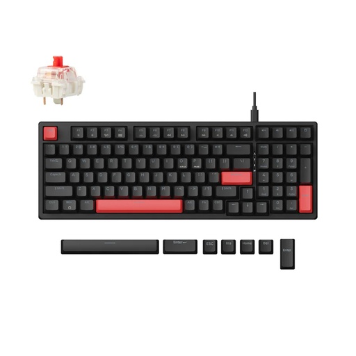 [KEYC-X5-A1] Keychron Lemokey X5 QMK Red Backlight Red Switch Wired Mechanical Keyboard