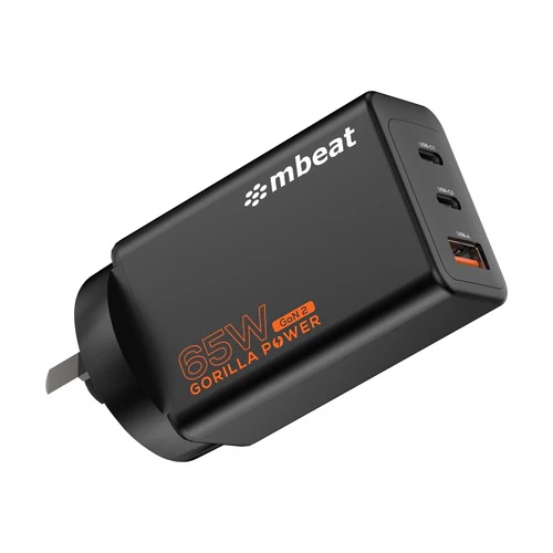 [MB-PD65W2CA-K] mbeat Gorilla Power PD 65W GaN II USB-C & USB-A Charger