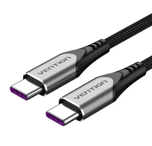 [VEN-TAEHH] Vention USB 2.0 C Male to C Male  5A Cable Gray 2M Aluminum Alloy Type