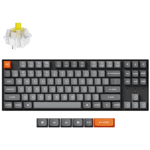 [KEYC-K8M-B4] Keychron K8 Max QMK Wireless Fully Assembled RGB Backlight Super Banana Switch Mechanical Keyboard