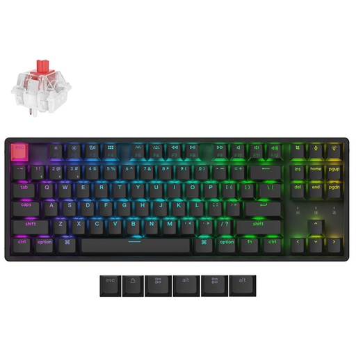 [KEYC-K8X-J1] Keychron K8 QMK Wireless RGB Backlight Aluminum Frame Keychron Superswitch Red (Hot-Swappable) Mechanical Keyboard